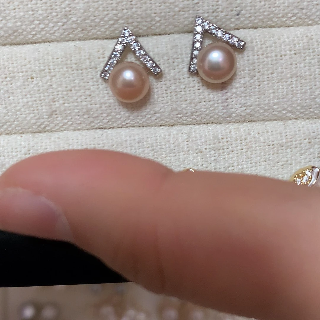 淡水珍珠耳饰合金