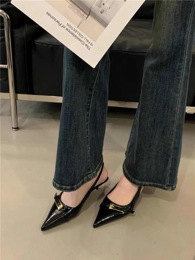 2025新款气质浅口法式小高跟单鞋尖头细跟高跟鞋外穿细跟百搭时尚