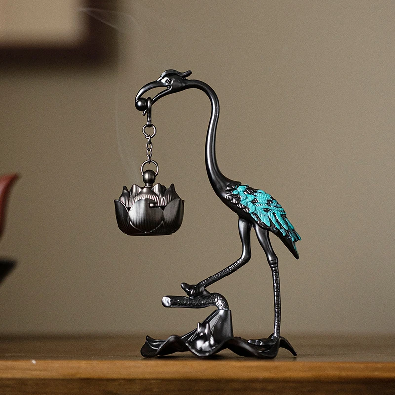 创意小号仙鹤吊炉悬挂盘香炉家用室内茶道檀香沉香禅意香薰炉摆件