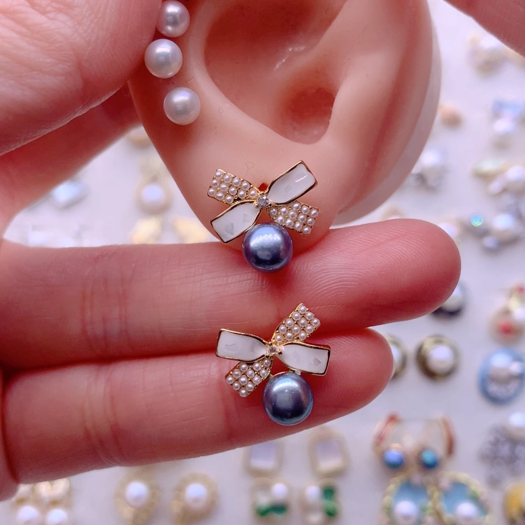 合金耳饰淡水珍珠