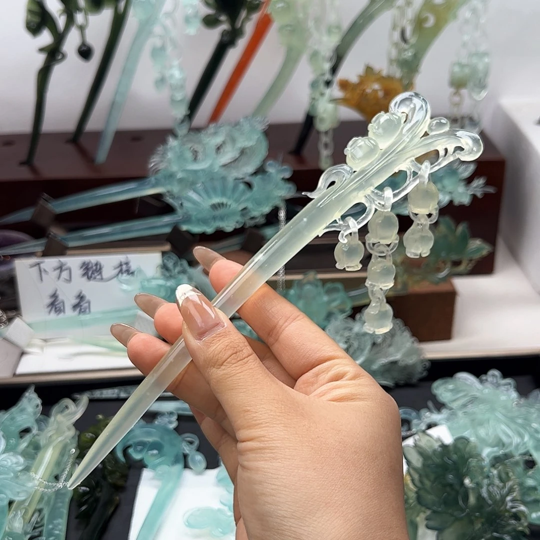 蛇纹石玉未镶嵌发饰