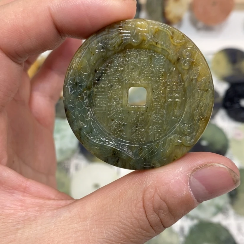 【闪购商品】岫玉颈饰未镶嵌岫玉山鬼花钱
