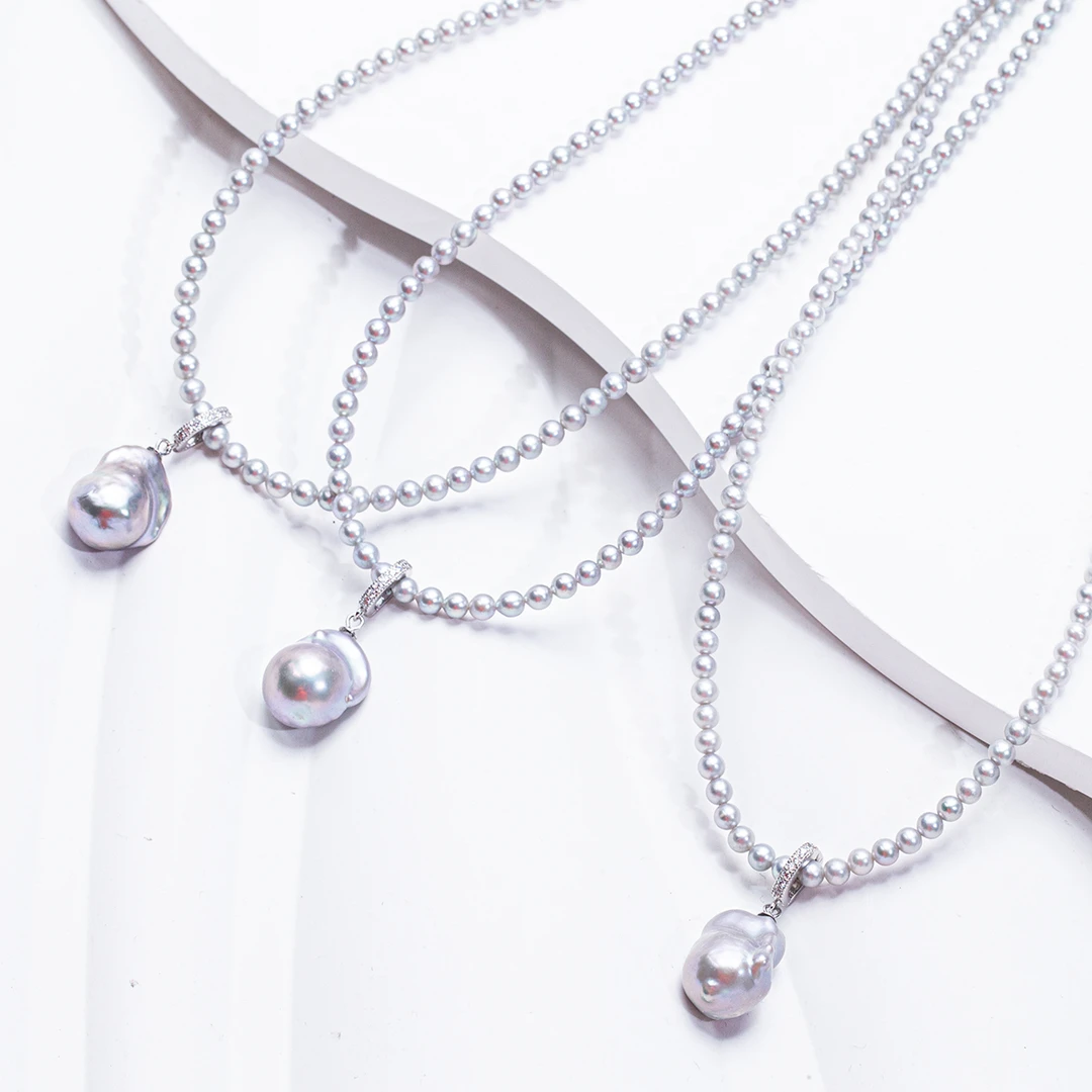 【卷王之王】天然淡水冷光巴洛克吊坠送BABY珠项链（多样性发货发一）