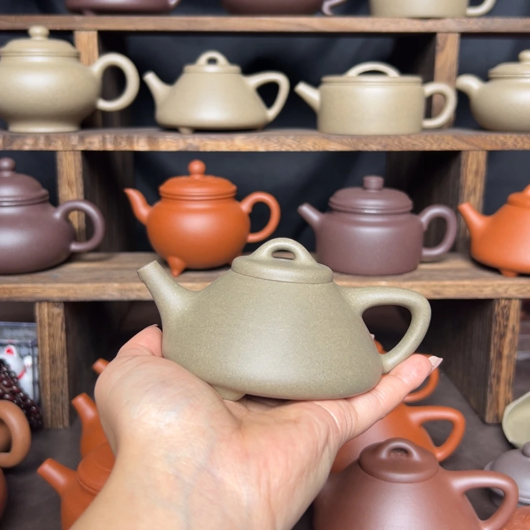 茶壶紫砂微瑕青段子冶石瓢150毫升