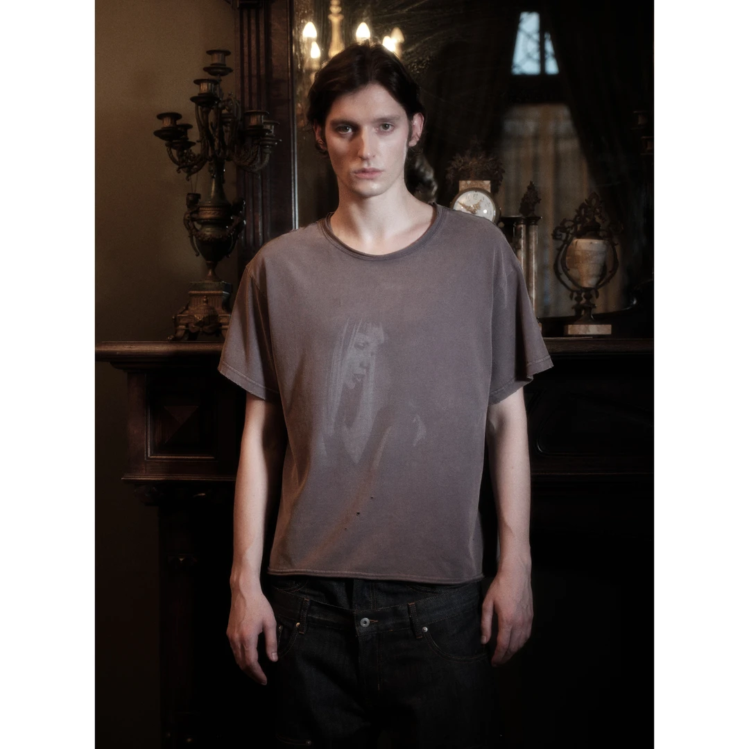 WANNA LAB 25SS 银翼杀手2049破坏做旧水洗喷马骝Vintage纯棉短袖