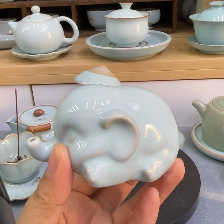 陶瓷杯子微瑕天青小象