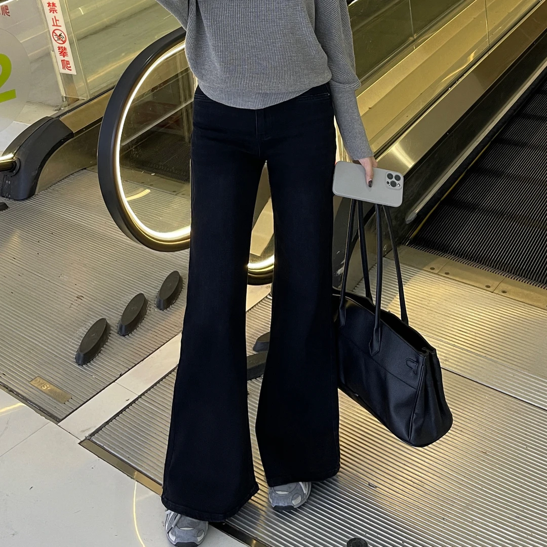 【经典微喇】秋冬高腰显高显瘦百搭修身牛仔微喇裤