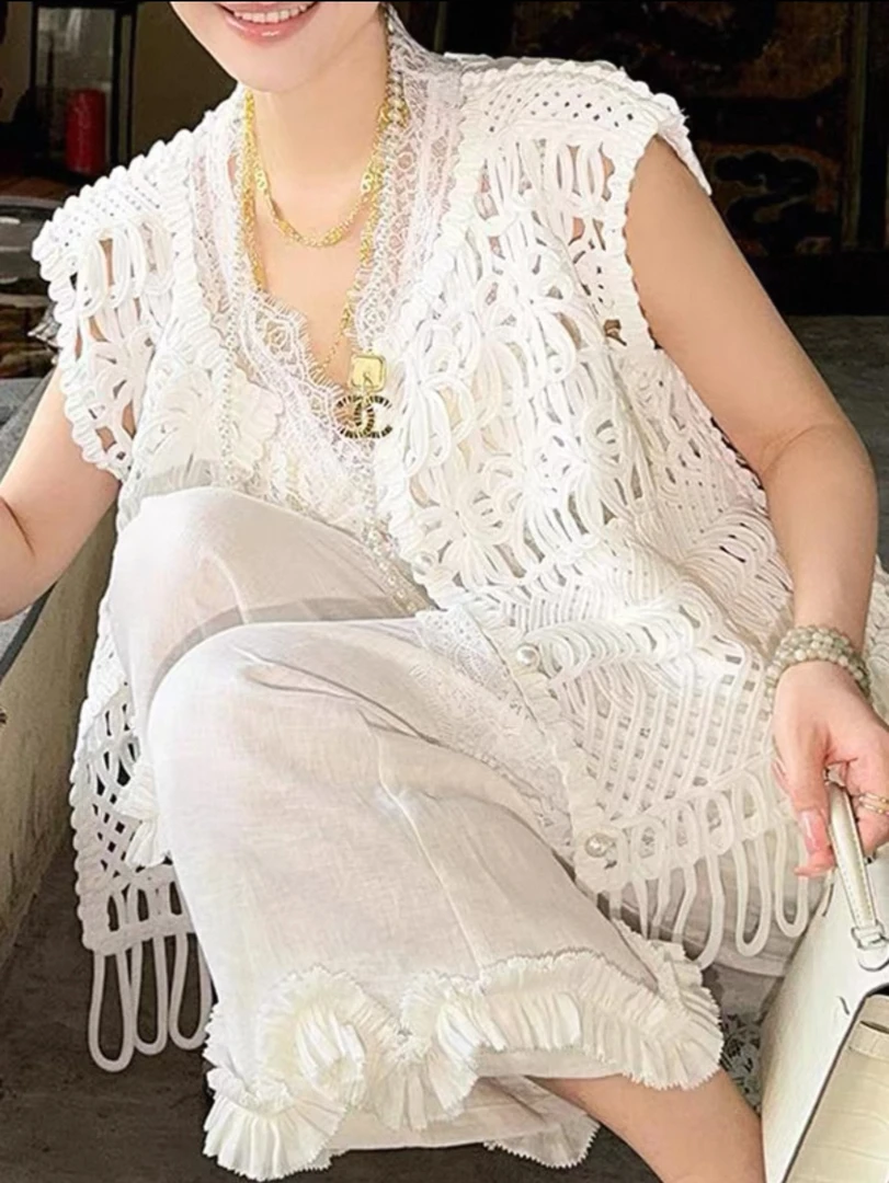 新款高级气质镂空背心百搭时尚女款5105