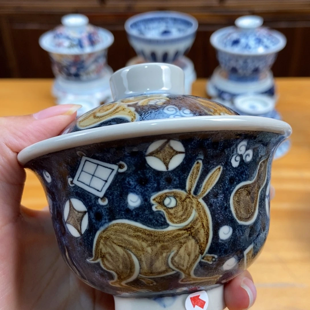 手绘现代茶具非古董
