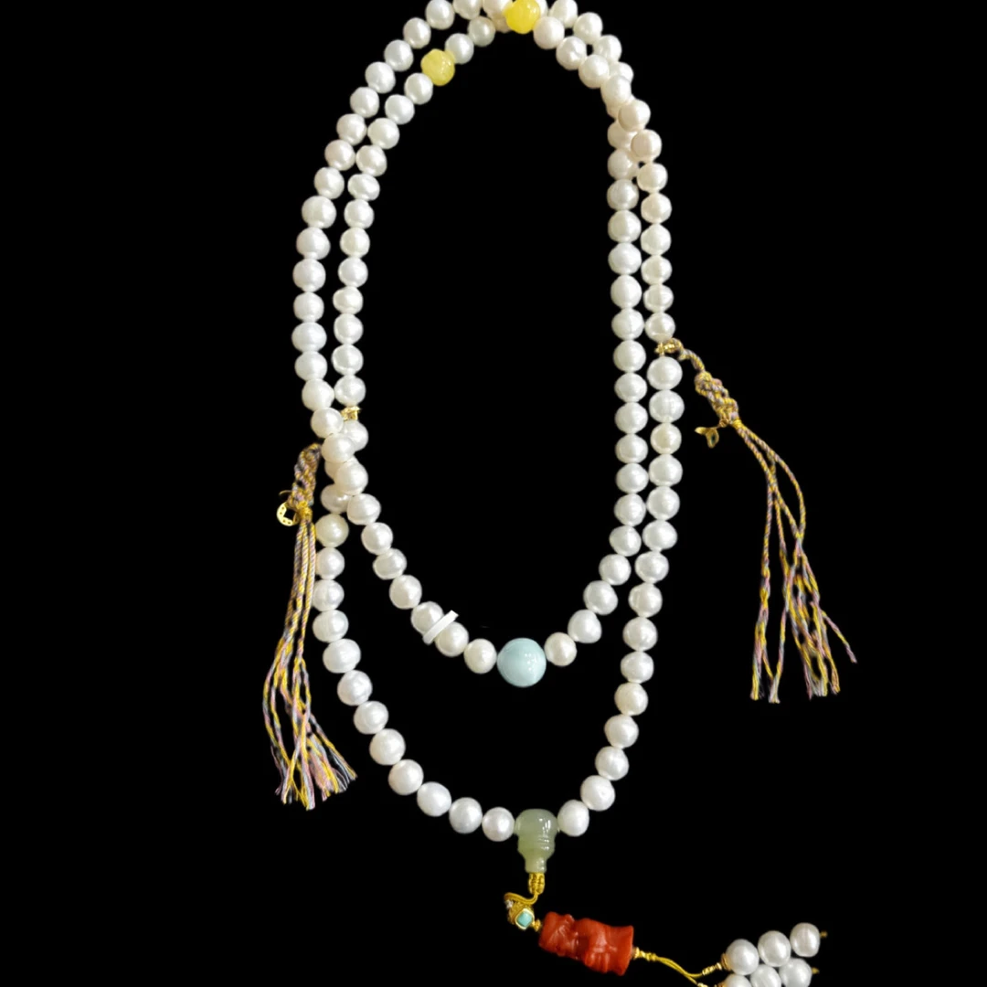 6996-珍珠斜挎链孤品