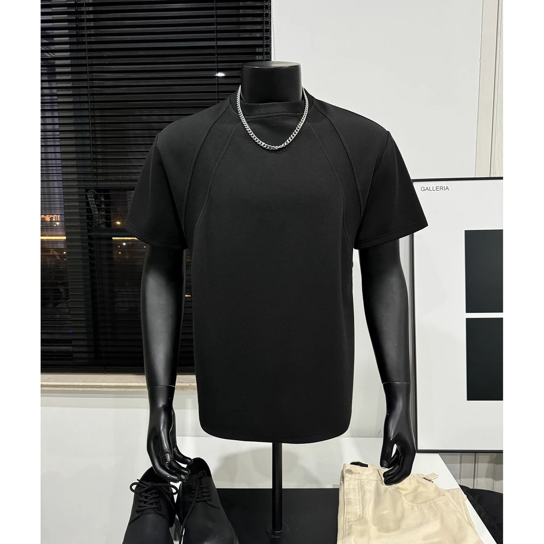 俞兆林重磅t恤男款夏季常规宽松短袖美式boxy版型硬挺半袖五分袖