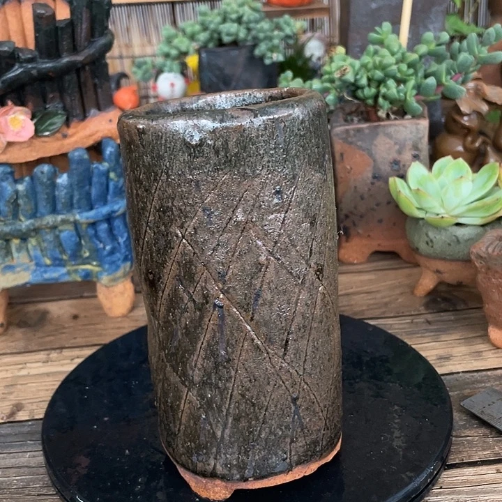 手工粗陶高温花盆