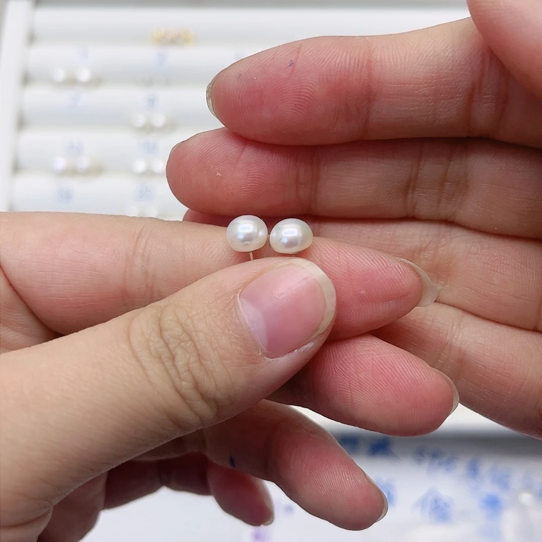 淡水珍珠耳饰银S925镶嵌上***