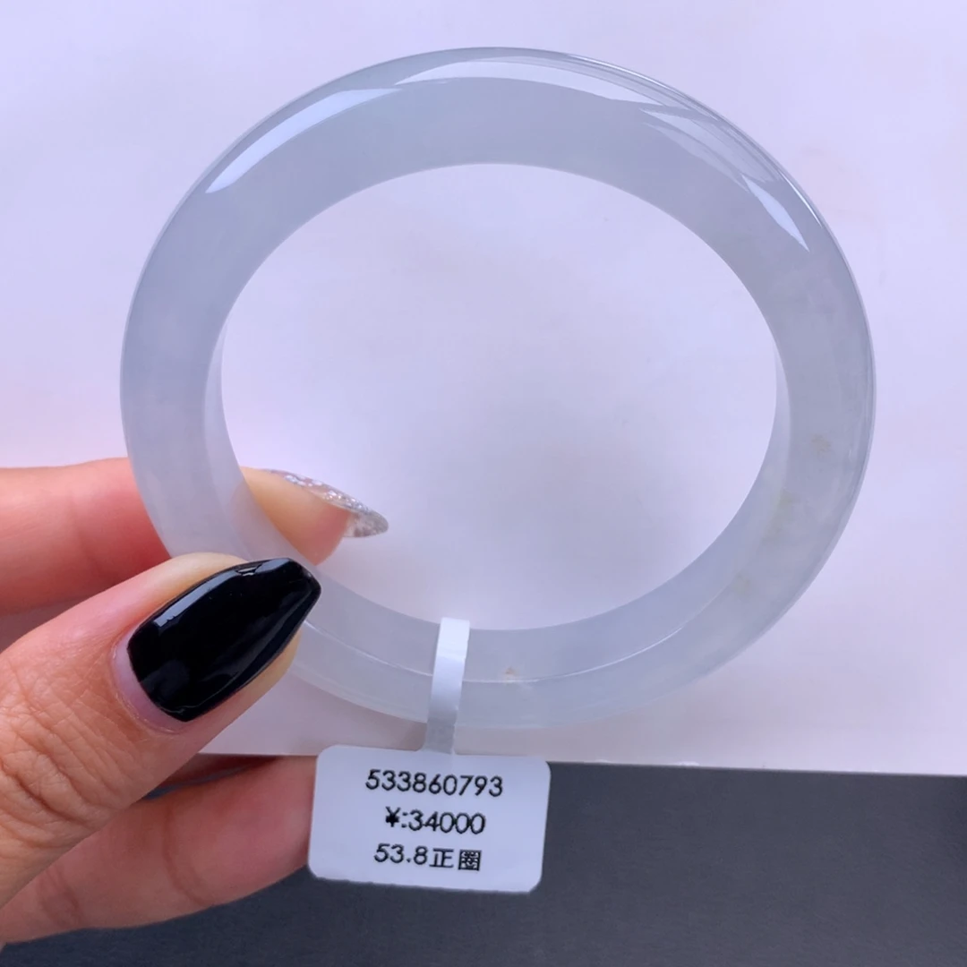 翡翠未镶嵌手镯回流）白冰种水手镯