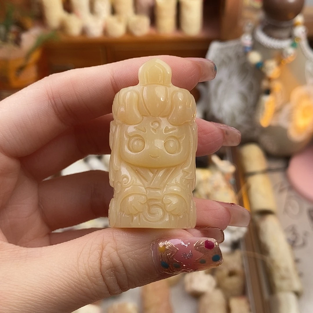 鹿骨把件满*M22马骨雕刻的敖丙