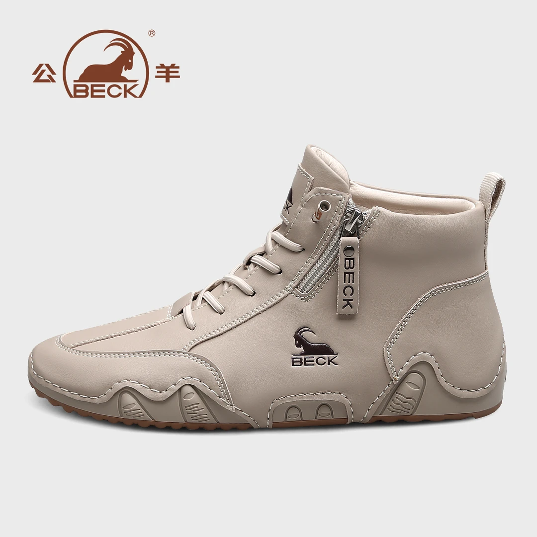BECK/公羊秋冬款牛皮鞋真皮透气男鞋意大利休闲皮鞋一脚蹬5166