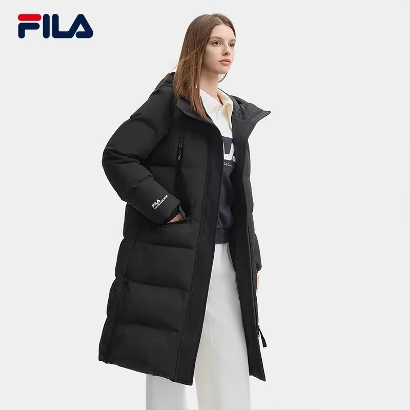 FILA斐乐女装冬季百搭时尚舒适潮流保暖连帽羽绒服F11W449906F