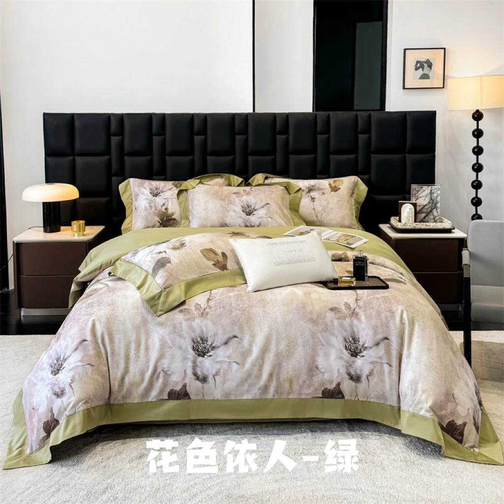 438  床上四件套全棉花色伊人绿