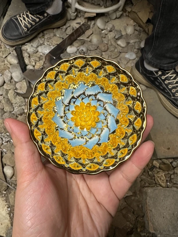 高端瓷器 金玉满堂蓝莲花 主人杯