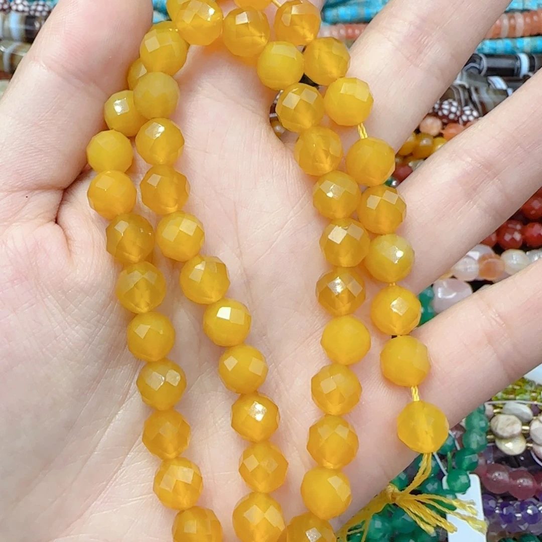 玛瑙/玉髓珠宝半成品未镶嵌黄玛瑙切面一条卡8