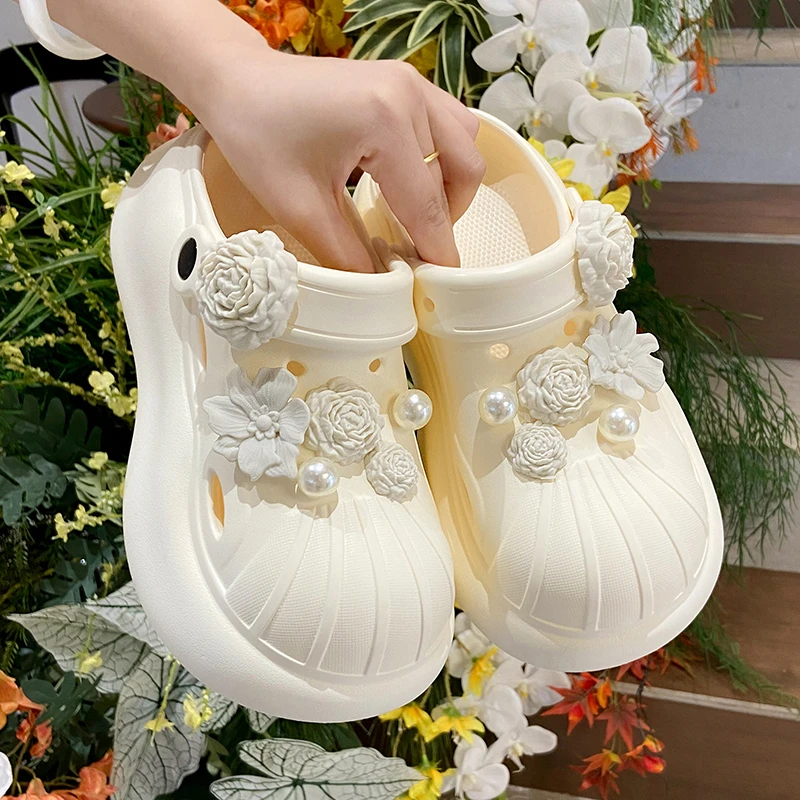 洞洞鞋女轻便厚底沙滩鞋耐磨透气夏季外穿踩屎感凉拖鞋防滑包头
