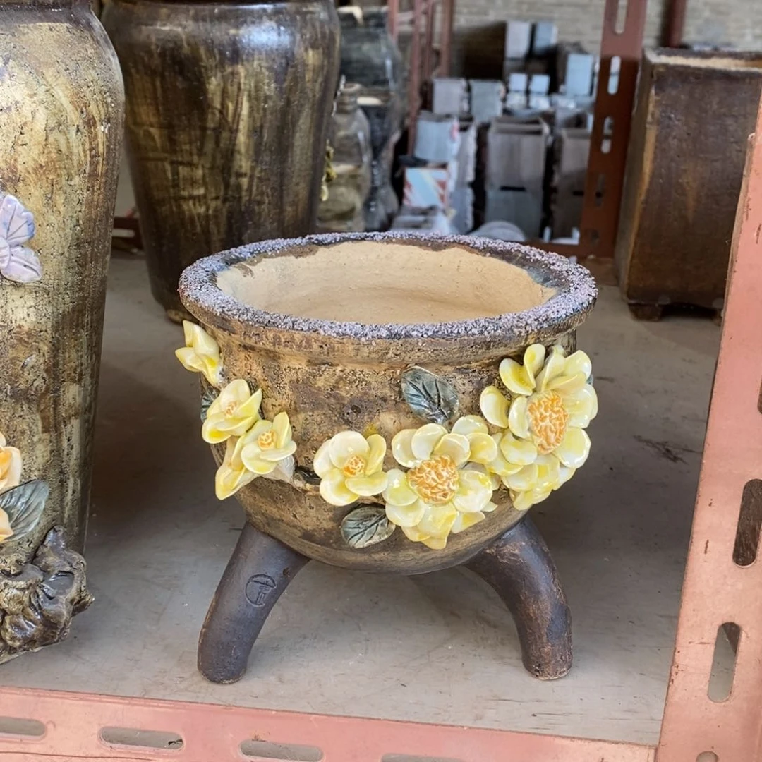 红陶青藤花器多肉花盆