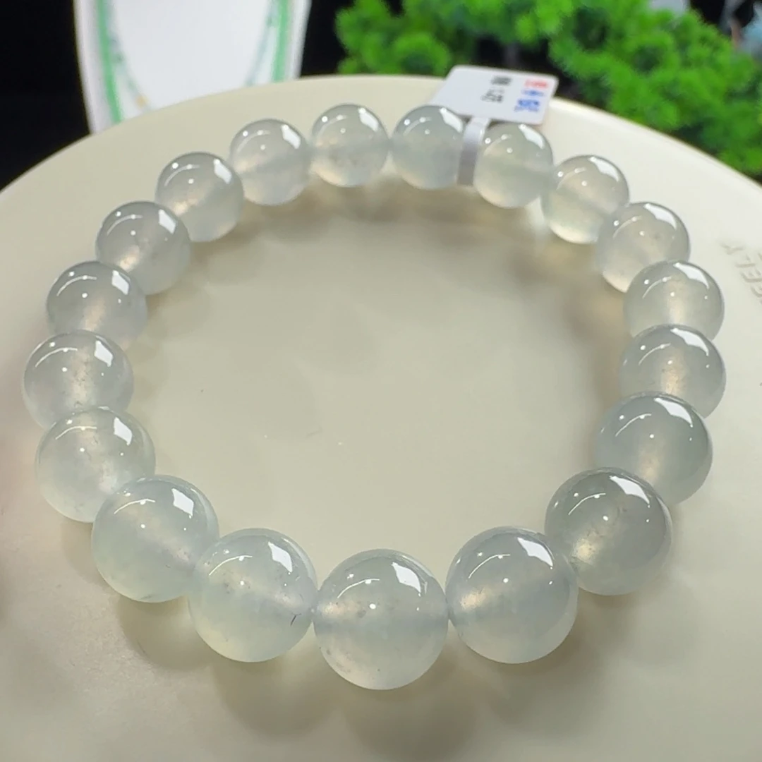 翡翠未镶嵌手链高冰冰咖色单圈卡10mm