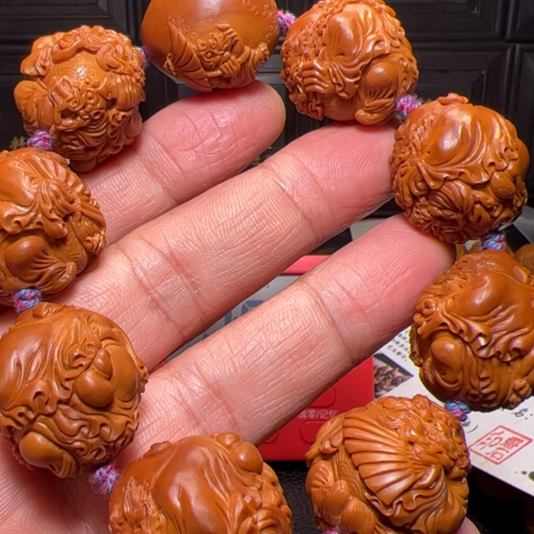 凡***满橄榄核手串钟馗捉鬼