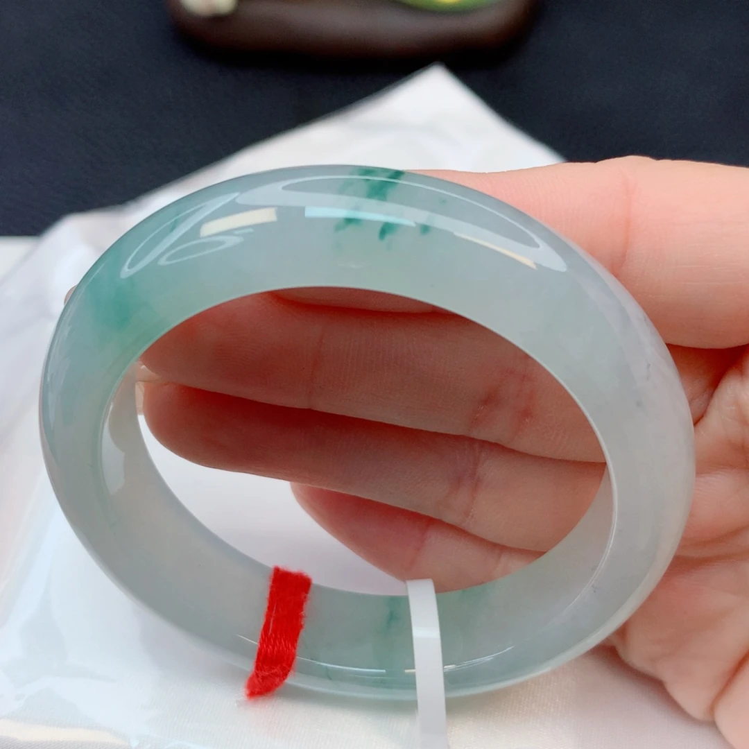 翡翠未镶嵌手镯51-52冰种起胶光飘花