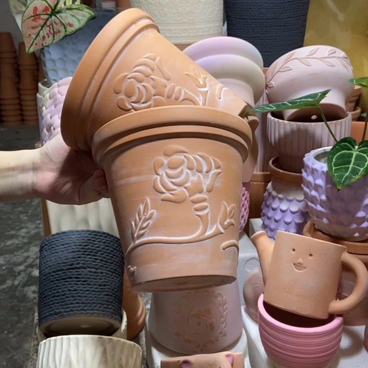16×15复古玫瑰盆2个