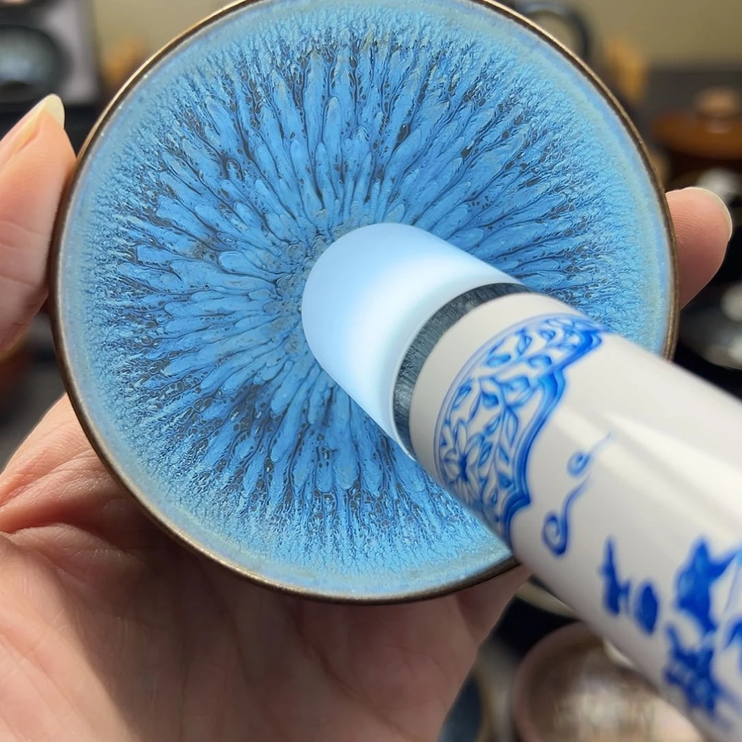 茶盏百花束口手工杯