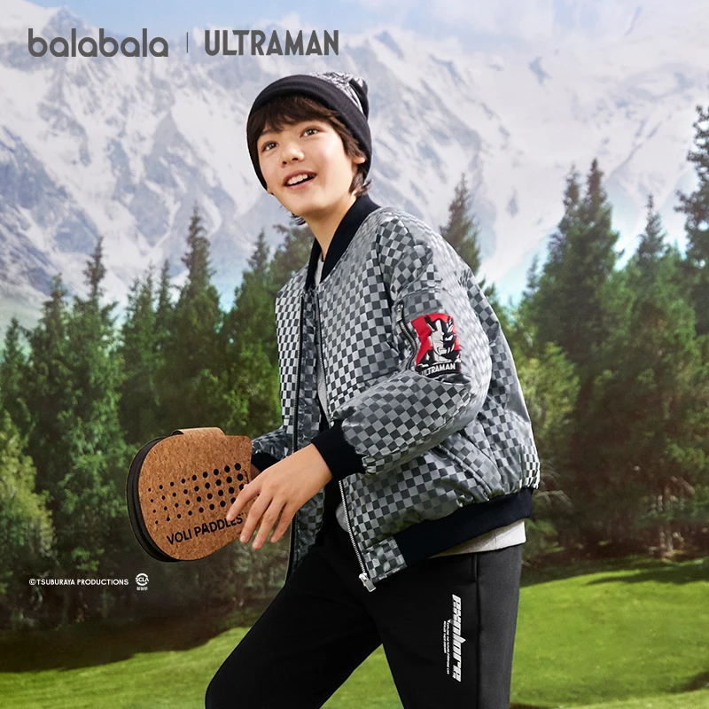 【奥特曼IP】巴拉巴拉童装儿童羽绒服男童秋冬中大童棒球服时尚休闲