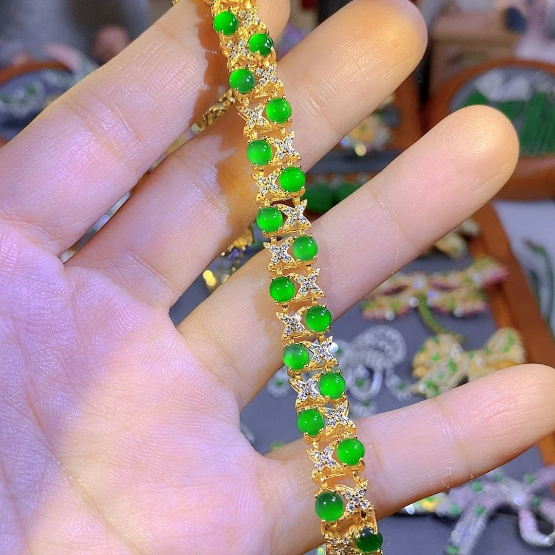 颈饰银S925镶嵌翡翠