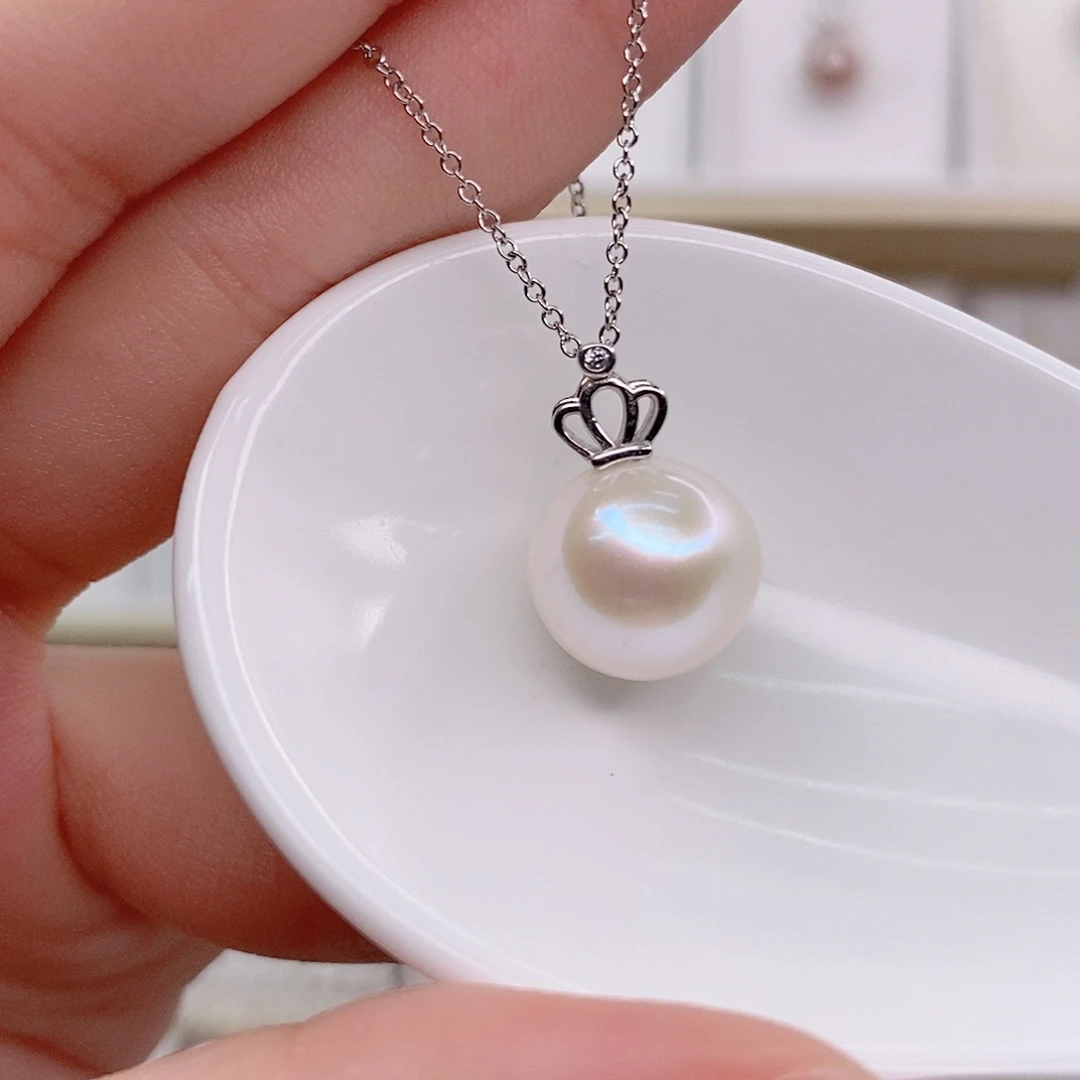 淡水珍珠银S925镶嵌吊坠(赠链)