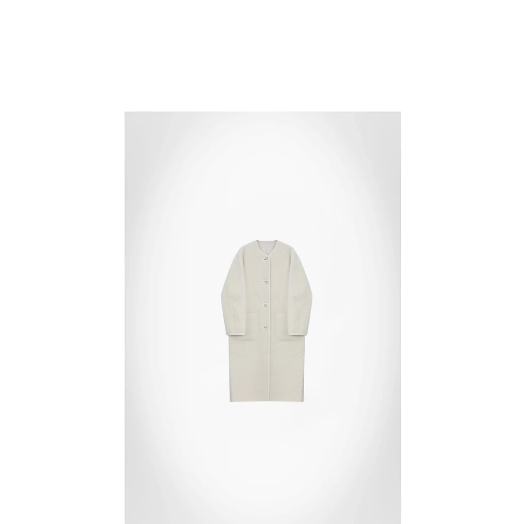 25冬圆领系扣长款毛呢大衣外套【93.7%绵羊毛】ACCC609