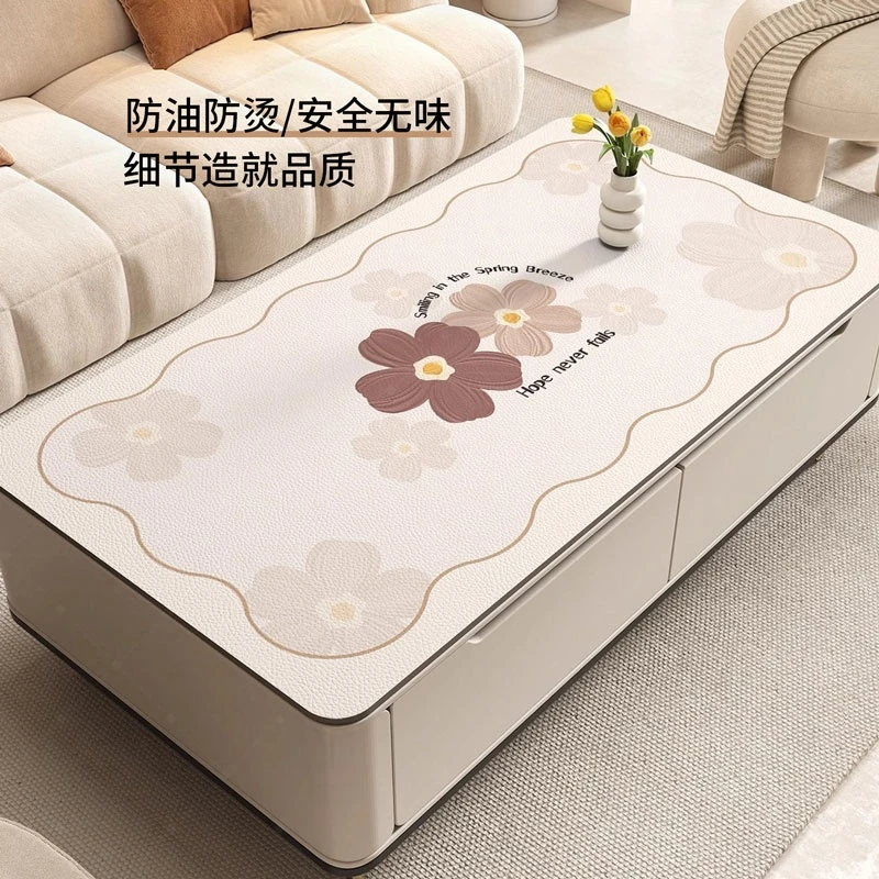 PU皮革茶几专用桌垫70*130cm防油防烫防刮耐磨耐脏可洗高级感桌布