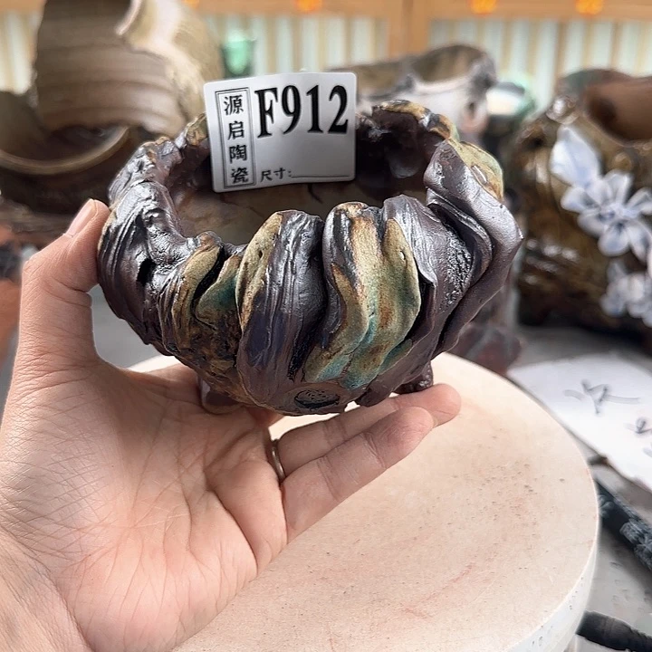 紫砂花盆景德镇陶瓷多肉花盆特价912