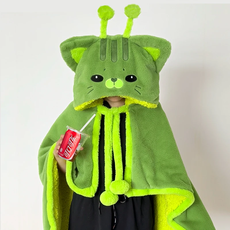 铭创优趣创意外星猫披风小狐狸兔子斗篷办公室居家可外穿加厚披肩