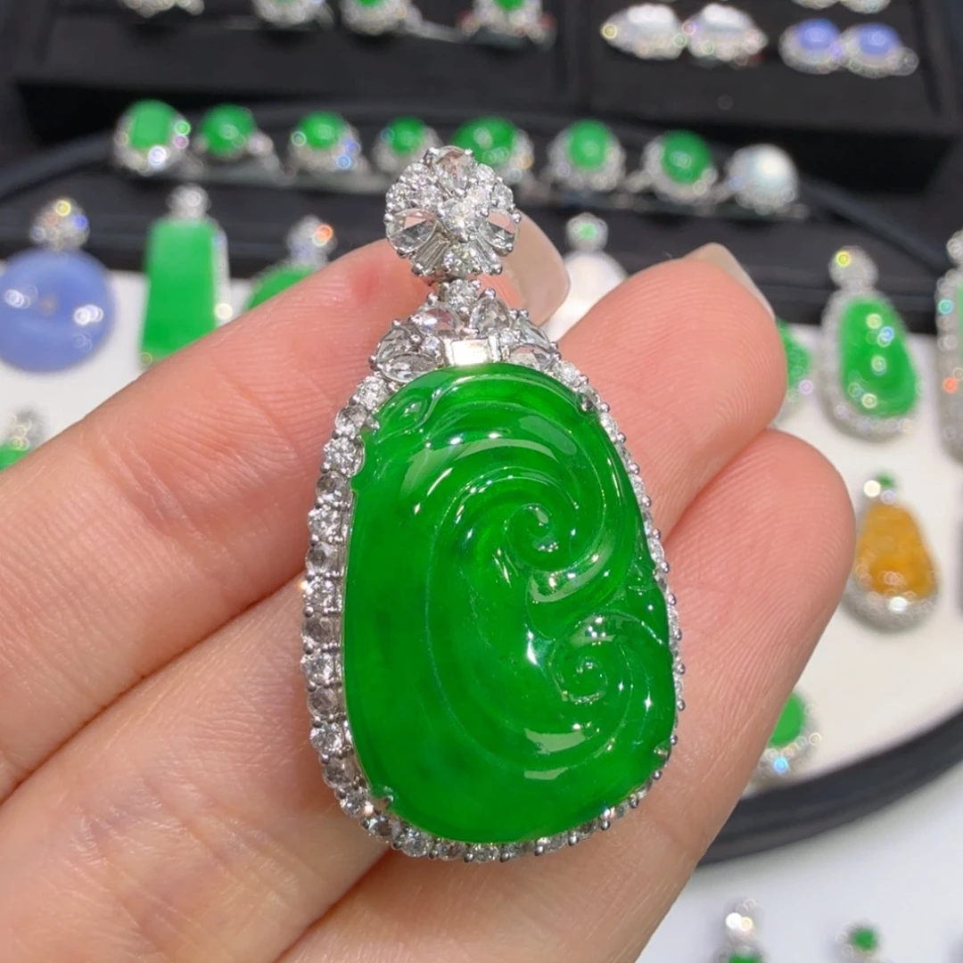 不***字翡翠18K金镶嵌颈饰收到货48小时鉴赏期