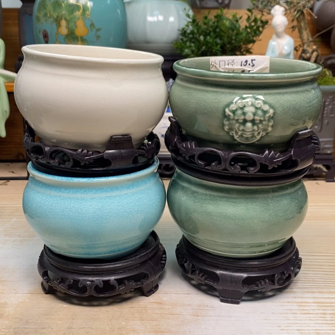紫砂陶瓷艺术花盆陶瓷