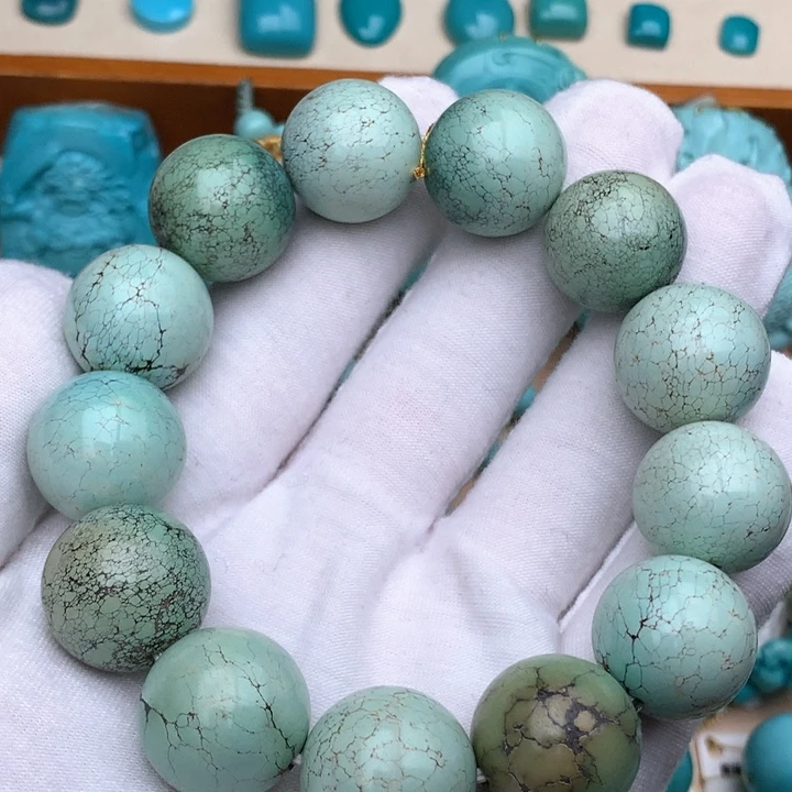 绿松石未镶嵌耳饰