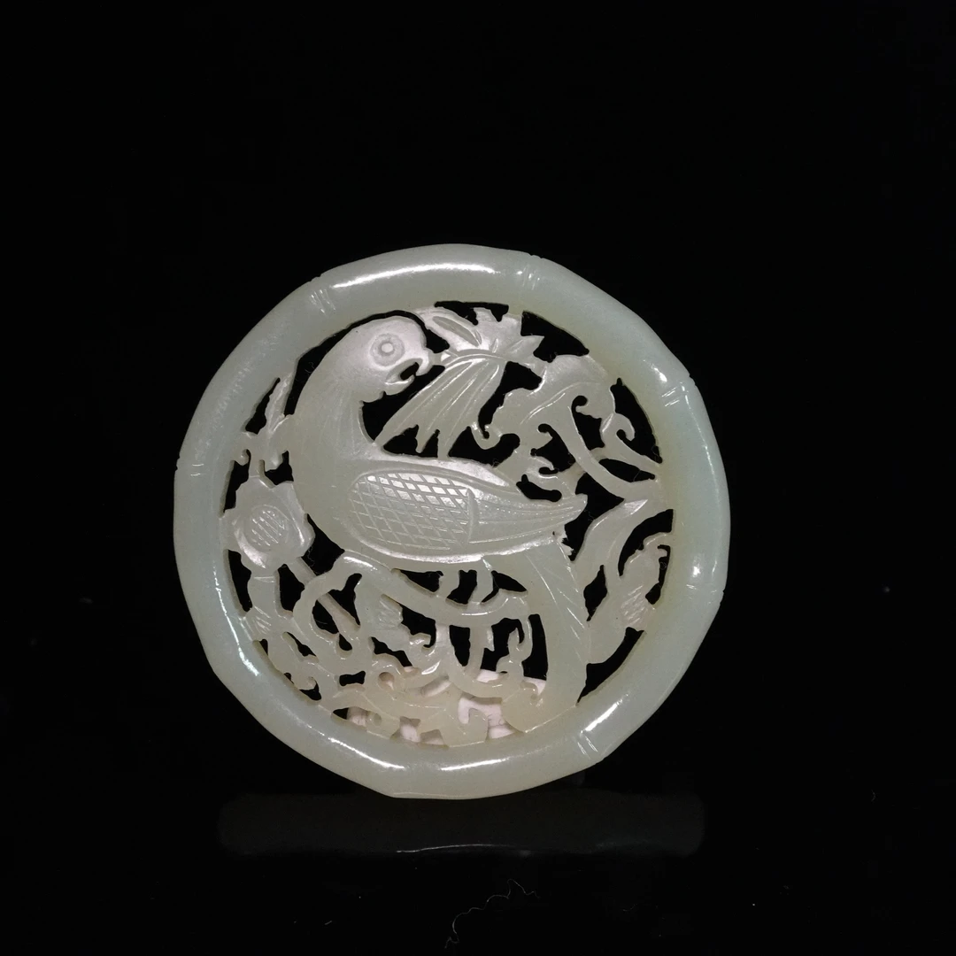 民国和田玉鹦鹉佩/138907/收藏/传承/【友谊文物商店】