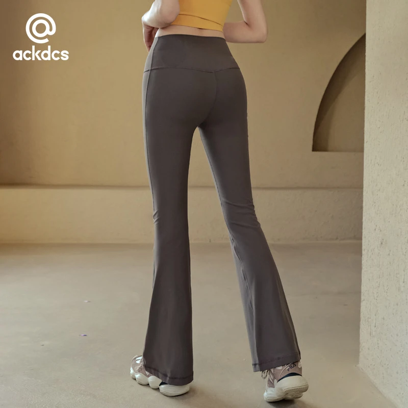 Ackdcs无尺码瑜伽裤女高腰提臀喇叭裤裸感显瘦阔腿裤运动健身裤秋