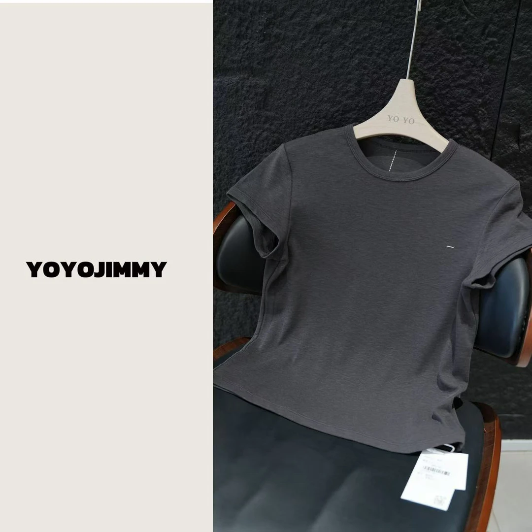 YOYO T670 夏季极简主义T恤纯色百搭修身圆领女士短袖衫