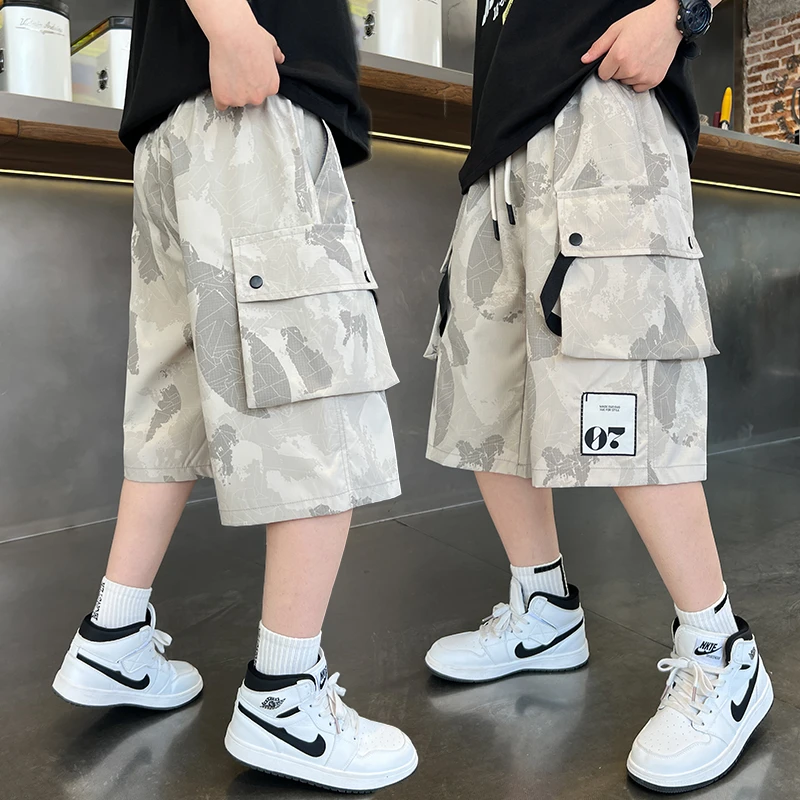 男童工装短裤夏装2025新款中大童休闲五分裤夏季薄款帅气儿童中裤