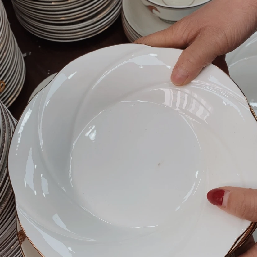 【闪购商品】搪瓷ƪ****雅金镶玉8寸深盘10个