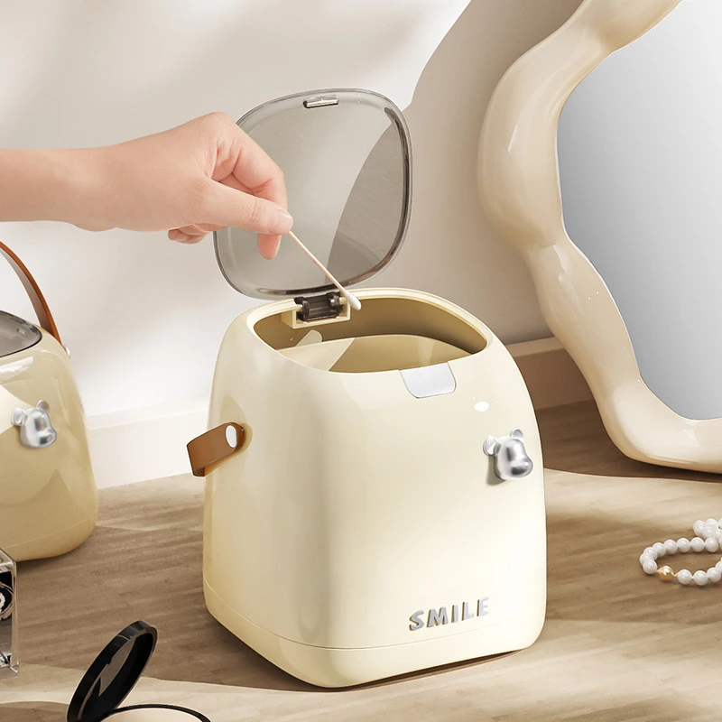 桌面垃圾桶高颜值家用带盖客厅茶几床头书桌上卫生桶可爱卧室纸篓