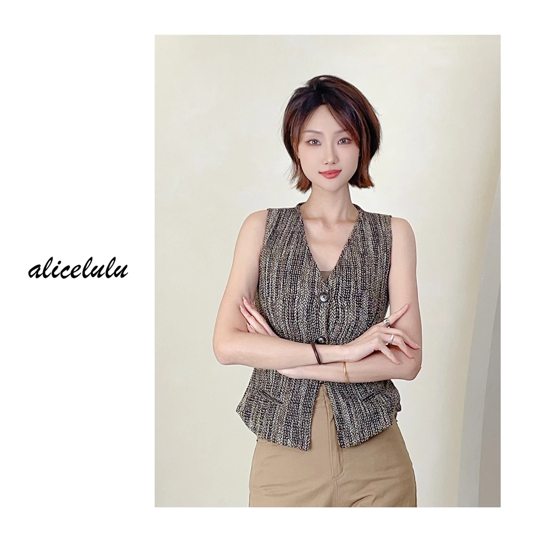 5 alicelulu 时尚气质小马甲收腰显瘦通勤百搭 71047Y