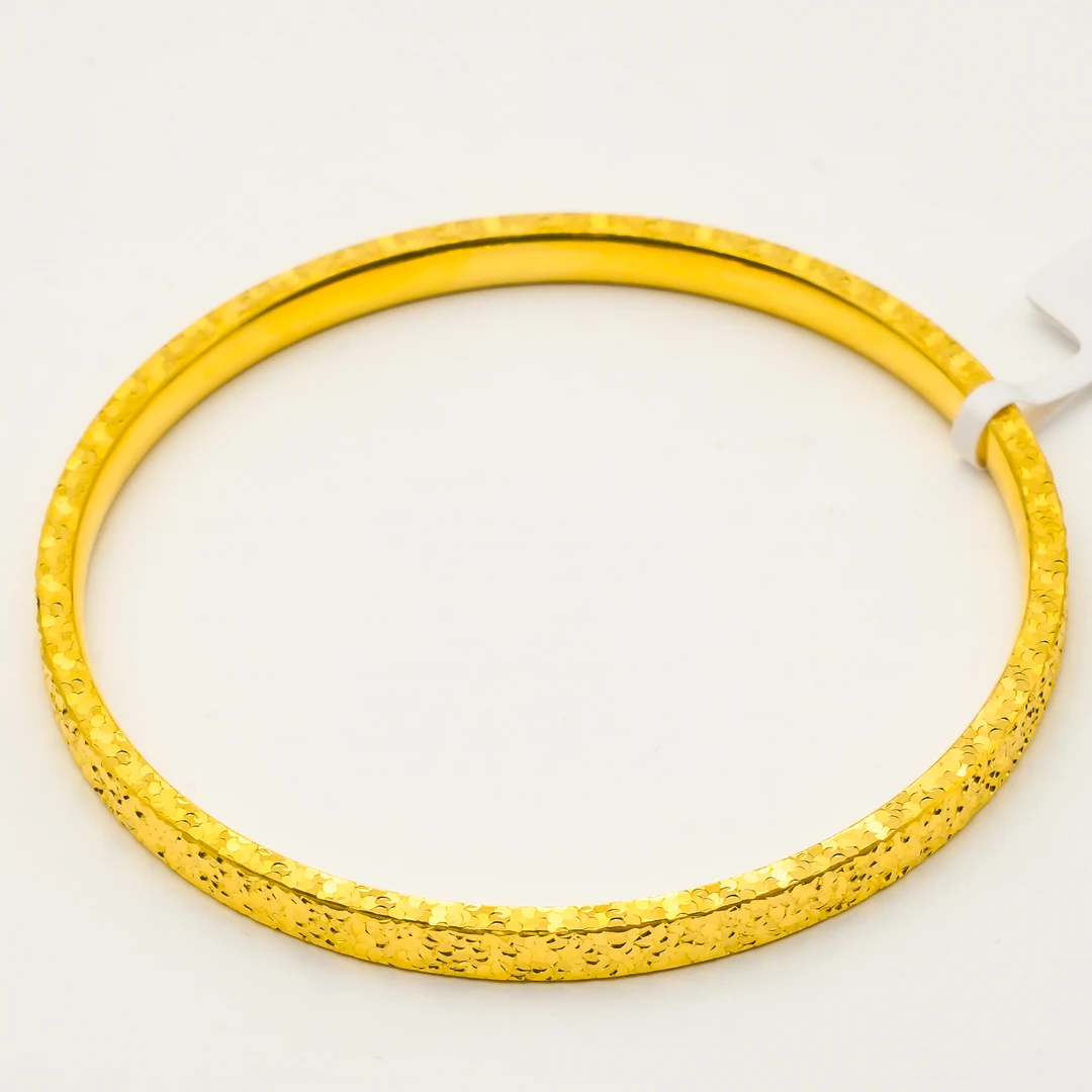 【顿钰珠宝】足金三面金条碎冰冰手镯58-62圈口