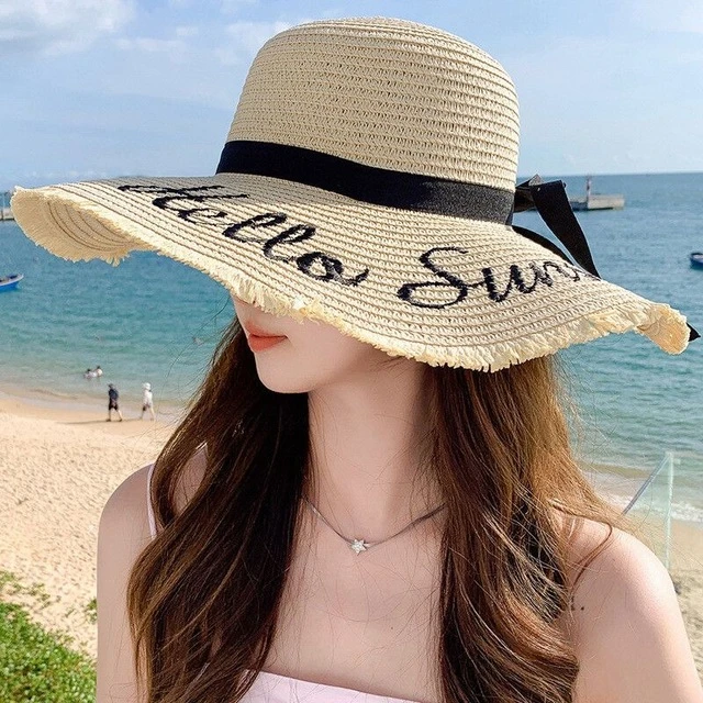 草帽女防晒遮阳沙滩海边时尚大帽檐韩版度假出游百搭夏季太阳帽子